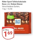 Tafelschokolade Nuss Angebote von Ritter Sport bei GLOBUS Hofheim für 1,69 €