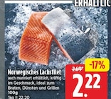 Norwegisches Lachsfilet für 2,22 € bei EDEKA im Angebot Norwegisches Lachsfilet im aktuellen EDEKA Prospekt