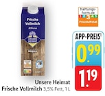 Frische Vollmilch im Angebot bei EDEKA in Saarbrücken Frische Vollmilch Angebote von Unsere Heimat bei EDEKA Saarbrücken für 0,99 €