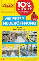 Netto Marken-Discount Prospekt für Wesel mit 6 Seiten Netto Marken-Discount Prospekt für Wesel: "Neueröffnung - 10% auf ALLES", 6 Seiten, 25.08.2026 - 29.08.2026
