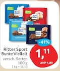 Bunte Vielfalt im budni Prospekt Bunte Vielfalt von Ritter Sport im aktuellen budni Prospekt für 1,11 €