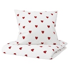 Aktuelle Bettwäsche Angebote bei IKEA in Karlsruhe Aktuelles Bettwäsche-Set, 2-teilig weiß rot/Herzmuster Angebot bei IKEA in Karlsruhe ab 15,99 €
