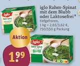 Rahm-Spinat mit dem Blubb oder Laktosefrei von iglo im aktuellen tegut Prospekt für 1,99 €