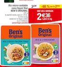 Riz micro-ondable coco façon thaï - BEN'S ORIGINAL en promo chez Carrefour Douai à 2,36 €