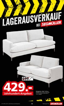 Couch im Segmüller Prospekt "LAGERAUSVERKAUF BEI SEGMÜLLER" mit 56 Seiten (Nürnberg)