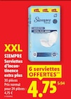 XXL Serviettes d'incontinence extra plus - Siempre discreet à 4,75 € dans le catalogue Lidl
