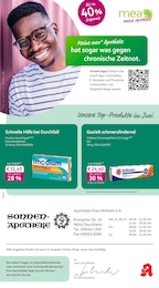 Apotheken Prospekt von mea - meine apotheke in Sonneberg Aktueller mea - meine apotheke Apotheken Prospekt für Sonneberg: Unsere Juni-Angebote mit 4} Seiten, 01.06.2026 - 30.06.2026