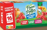 Compotes sans sucres ajoutés pomme nature pomme fraise, pomme framboise - POM'POTES dans le catalogue Netto