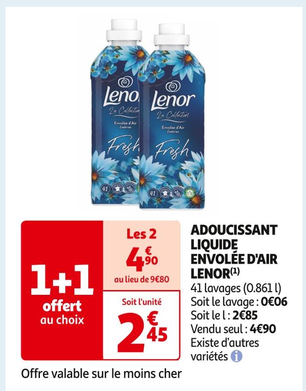 Promo Lenor lessive liquide envolée d'air dash 2en1* chez Géant Casino