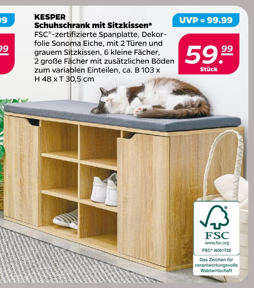 Schuhschrank mit Sitzkissen
