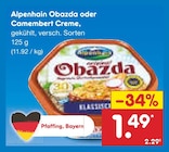 Obazda oder Camembert Creme im Netto Marken-Discount Prospekt Obazda oder Camembert Creme von Alpenhain im aktuellen Netto Marken-Discount Prospekt für 1,49 €