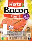 Bacon fumé 15 tranches - HERTA en promo chez Intermarché Bacon fumé 15 tranches - HERTA dans le catalogue Intermarché