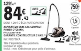 Aspirateur sans sac compact Power Cyclonic - Rowenta en promo chez E.Leclerc La Ferté-Bernard à 84,43 €