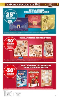 Promotion Kinder dans le prospectus Hyper U, valable du 18/11/2025 au 30/11/2025 Promo Kinder dans le catalogue Hyper U du moment à la page 11