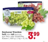 Paradies-Trauben oder rot kernlos Angebote von SanLucar bei EDEKA Frankfurt für 3,99 €