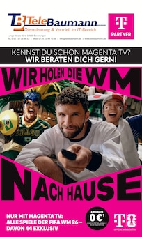 Telebaumann Prospekt WIR HOLEN DIE WM NACH HAUSE mit  Seiten in Höxter und Umgebung