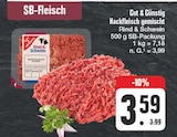 Hackfleisch gemischt Rind & Schwein Angebote von Gut & Günstig bei EDEKA Schwabach für 3,59 €