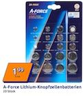 Lithium-Knopfzellenbatterien von A-Force im aktuellen Action Prospekt für 1,99 €