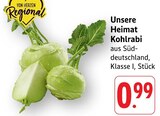 Kohlrabi im Angebot bei EDEKA in Karlsruhe Kohlrabi Angebote von Unsere Heimat bei EDEKA Karlsruhe für 0,99 €