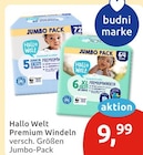 Premium Windeln Junior Angebote von Hallo Welt bei budni Seevetal für 9,99 €