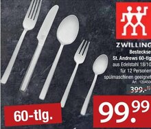 Besteckset St. Andrews 60-tlg. bei Zurbrüggen in Witten Besteckset St. Andrews 60-tlg. im Angebot bei Zurbrüggen Witten für 99,99 €