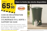 Tout Faire Salbris - Promo Cuve de récupération d'eau de pluie cylindrique 510 l verte + support de cuve Promo Cuve de récupération d'eau de pluie cylindrique 510 l verte + support de cuve à 65,90 € dans le catalogue Tout Faire à Salbris