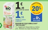 Boisson au soja vanille bio - Bio Village dans le catalogue E.Leclerc