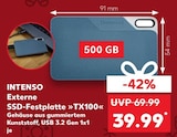 Externe SSD-Festplatte TX100 im Angebot bei Kaufland in Neuwied Externe SSD-Festplatte TX100 Angebote von Intenso bei Kaufland Neuwied für 39,99 €
