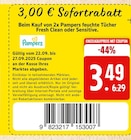 Feuchte Tücher Fresh Clean oder Sensitive Angebote von Pampers bei Marktkauf Buchholz für 3,49 €
