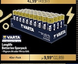 Longlife Batterien Sparpack von Varta im aktuellen Metro Prospekt für 11,89 €