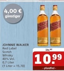 Red Label Scotch Whisky Angebote von JOHNNIE WALKER bei Getränke Quelle WVG Magdeburg für 10,99 €