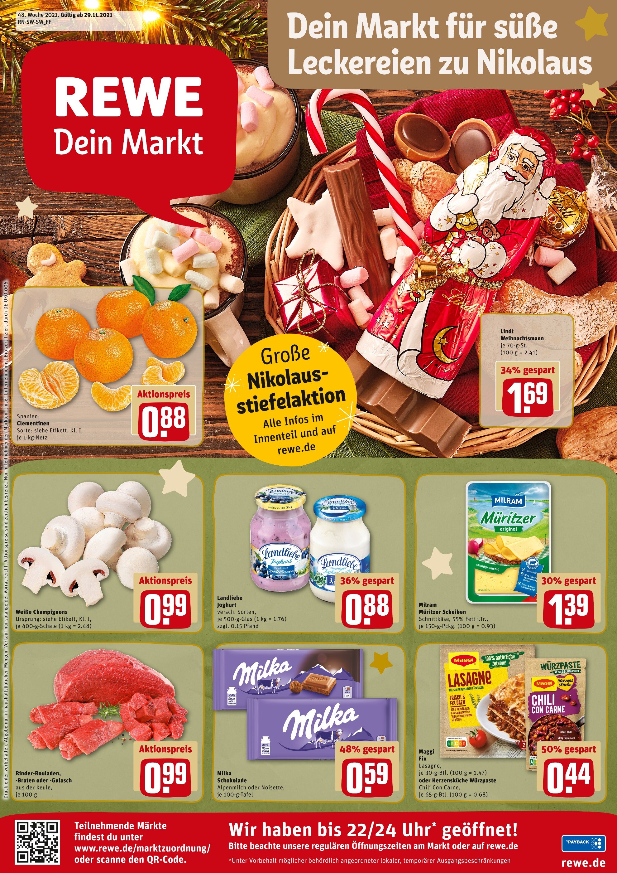 REWE Prospekt für Friedrichshafen mit 25 Seiten REWE Prospekt für Friedrichshafen: "Angebote im Markt", 25 Seiten, 29.11.2021 - 04.12.2021