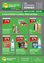 Raiffeisen Hohe Mark Hamaland eG Prospekt für Velen mit 2 Seiten Raiffeisen Hohe Mark Hamaland eG Prospekt für Velen: "DIE GETRÄNKEKÖNNER", 2 Seiten, 20.08.2026 - 26.08.2026