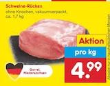 Schweine-Rücken bei Netto Marken-Discount im Lübstorf Prospekt für 4,99 €