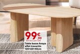 Table basse Anaya effet travertin en promo chez Maxi Bazar Asnières-sur-Seine à 99,99 €