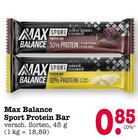 Schoko-Brownie-Geschmack oder Bananen-Geschmack Angebote von Max Balance bei E center Karlsruhe für 0,85 €