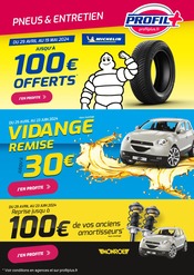 Catalogue Garages & Automobile Profil Plus en cours à Villetaneuse et alentours, "PNEUS & ENTRETIEN", 1 page, 29/04/2024 - 19/06/2024