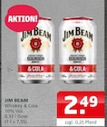 Whiskey & Cola Angebote von Jim Beam bei Getränke Quelle Weydringer Hannover für 2,49 €