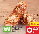 Laugenstange mit Saaten von BACK STUBE für 0,49 € bei Netto Marken-Discount im Angebot Laugenstange mit Saaten von BACK STUBE im aktuellen Netto Marken-Discount Prospekt