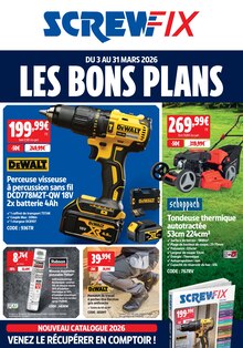 Catalogue Screwfix de la semaine 10, "LES BONS PLANS", page 1, 03/03/2026 - 31/03/2026 Prospectus Screwfix en cours, "LES BONS PLANS", page 1 sur 8