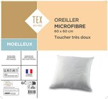 Oreiller "Microfibre" - TEX HOME - Carrefour à Tours Oreiller "Microfibre" - TEX HOME en promo chez Carrefour Tours à 9,99 €