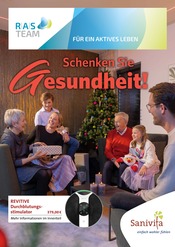 Aktueller RAS Team GmbH Kundenzentrum Prospekt mit Massagegerät, "Schenken Sie Gesundheit!", Seite 1