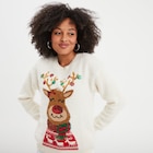 La Halle Malauzat - Promo Pull de Noël lumineux à sequins ivoire femme Promo Pull de Noël lumineux à sequins ivoire femme à 29,99 € dans le catalogue La Halle à Malauzat