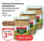 Schweizer Sauerkonserve Schlachtekraut Angebote von Thüringer Landgarten bei GLOBUS Gotha für 3,38 €