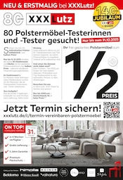 XXXLutz Möbelhäuser Prospekt der aktuellen Woche, gültig von 20.10.2025 bis 26.10.2025 Aktueller XXXLutz Möbelhäuser Prospekt "80 Polstermöbel-Testerinnen und -Tester gesucht!" mit 20 Seiten