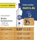 Wodka Gorbatschow Angebote von Wodka Gorbatschow bei Metro Brühl für 9,69 €