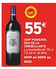 AOP Pomérol Duo de Conseillante à 55,00 € dans le catalogue Intermarché