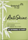 Mattierendes Papier Anti Shine mit Aktivkohle von trend !t up im aktuellen dm-drogerie markt Prospekt