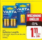 Batterien Longlife von Varta im aktuellen E center Prospekt