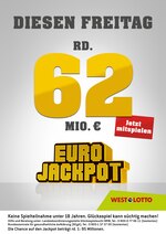 WESTLOTTO Prospekt für Hilden mit 3 Seiten WESTLOTTO Prospekt für Hilden: "Diesen Freitag rund 62 Mio. €", 3 Seiten, 11.05.2021 - 14.05.2021
